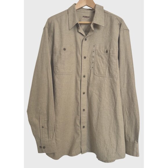 Redhead Ozark Mountain Flannel Size XL Men’s Long Sleeve NWOT Pockets Oatmeal Be - Picture 4 of 9